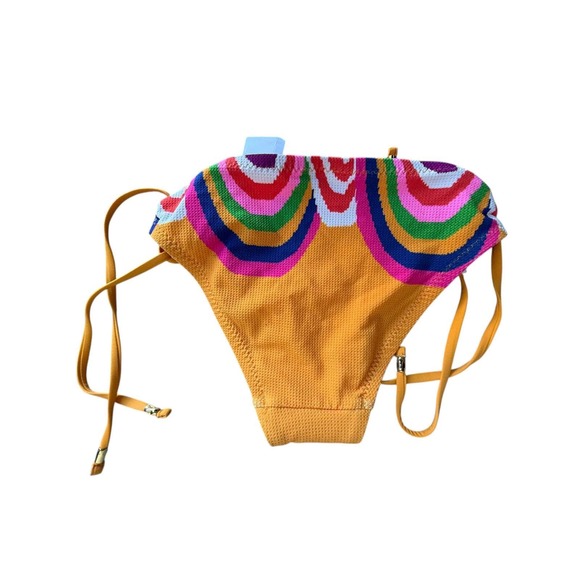 Trina Turk Tie Side‎ Bikini Bottoms Retro Rainbow Print Swimsuit Size 0 - Picture 1 of 6